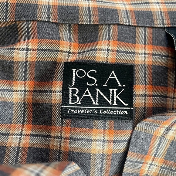 Jos. A. Bank Plaid Button Down Dress Shirt Men’s Large Traveler’s Collection - Picture 2 of 5